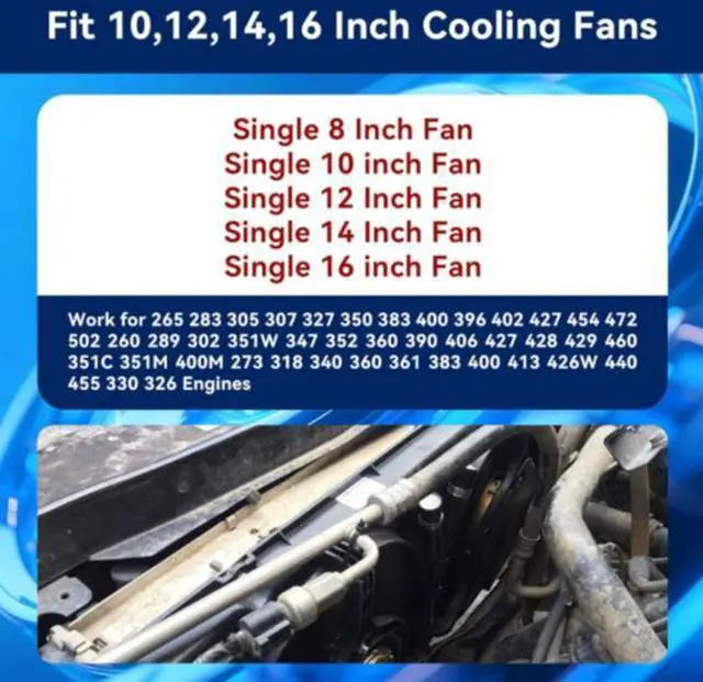 Alt view image 2 of 5 - Electric fan relay kit 12V 60A electric radiator cooling waterproof fan relay kit with thermostat
