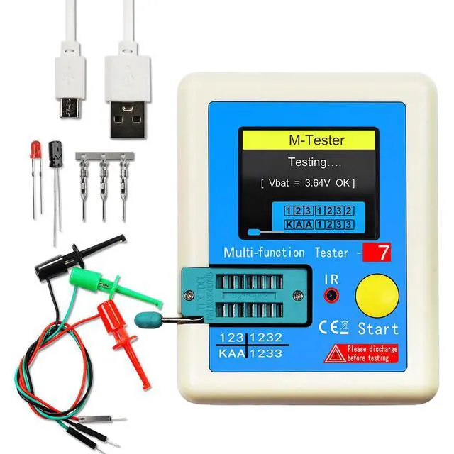 Alt view image 4 of 5 - Multifunctional Transistor Resistor Capacitor MOS Tester ESR LCR-T7 Full-color Graphic Display