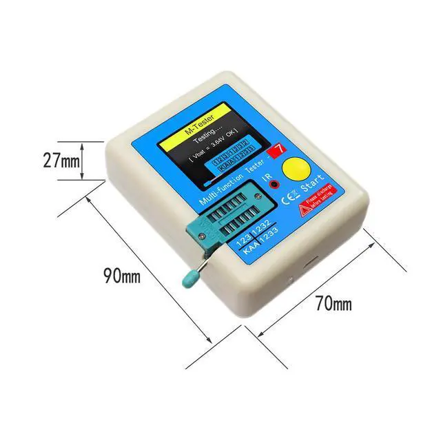 Alt view image 2 of 5 - Multifunctional Transistor Resistor Capacitor MOS Tester ESR LCR-T7 Full-color Graphic Display