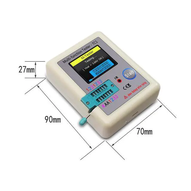 Alt view image 2 of 5 - Multifunctional transistor tester LCR-TC1 with full-color screen graphic display for ESR (resonance frequency) and capacitance measurement