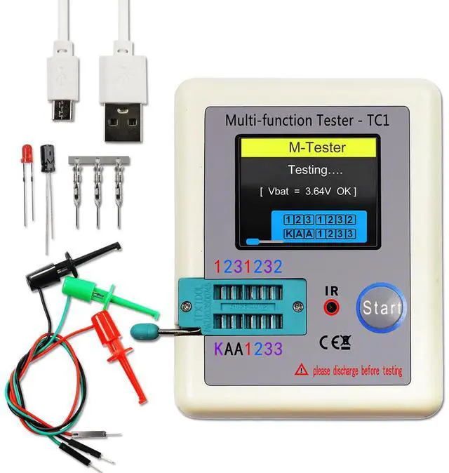 Main image of Multifunctional transistor tester LCR-TC1 with full-color screen graphic display for ESR (resonance frequency) and capacitance measurement