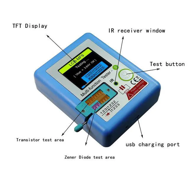Alt view image 5 of 5 - LCR-MF9 Multi-function Color Screen Display Transistor Tester