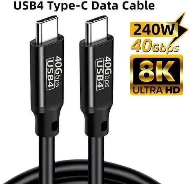 Main image of 1.6FT USB4 Cable, 40Gbps Data, 8K@60Hz Video, 240W PD Fast Charging Cable, Thunderbolt 4, PD3.1 & QC4.0 Compatible for Laptop, Mac, Phone, SSD