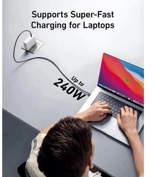Alt view image 3 of 7 - 1.6FT USB4 Cable, 40Gbps Data, 8K@60Hz Video, 240W PD Fast Charging Cable, Thunderbolt 4, PD3.1 & QC4.0 Compatible for Laptop, Mac, Phone, SSD