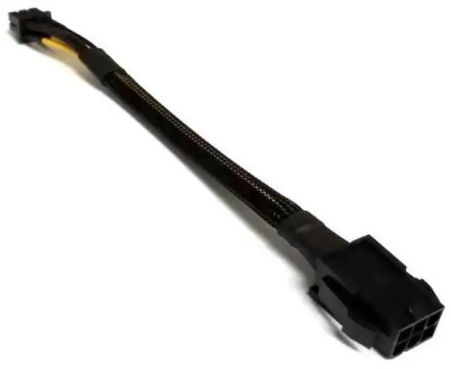 Main image of 34cm (13.3 Inch) Black Sleeved PCIe 8 Pin Female to CPU 8 Pin (4+4 Detachable) EPS 12V Power Adapter Cable