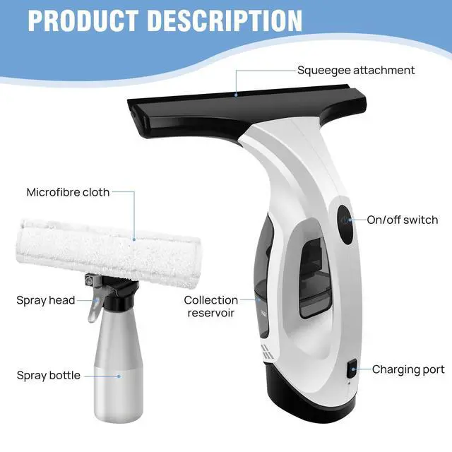 Alt view image 2 of 5 - New model small electric window cleaning handheld device with strong suction, efficient absorption, powerful adhesive, and highly portable features.
