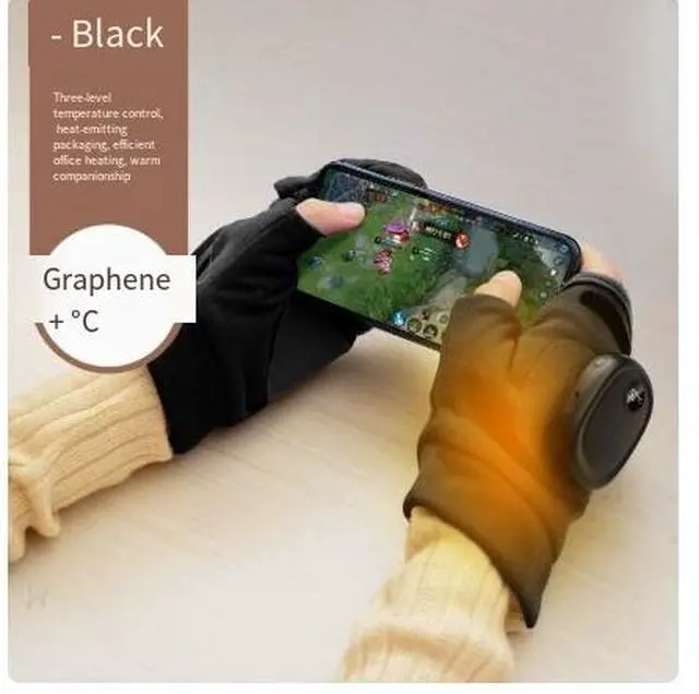 Alt view image 5 of 5 - Graphene heating gloves - Portable winter men's and women's cycling gloves for motorcycle warmth - Hand-held warming device - Baby-friendly blue