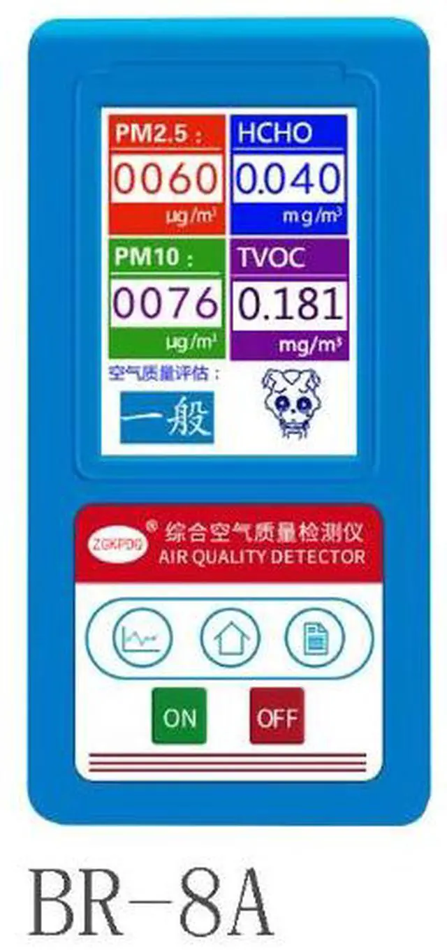 Alt view image 2 of 3 - BR-8 Air Quality Detector, PM2.5 Tester, Formaldehyde Tester, Carbon Dioxide Tester