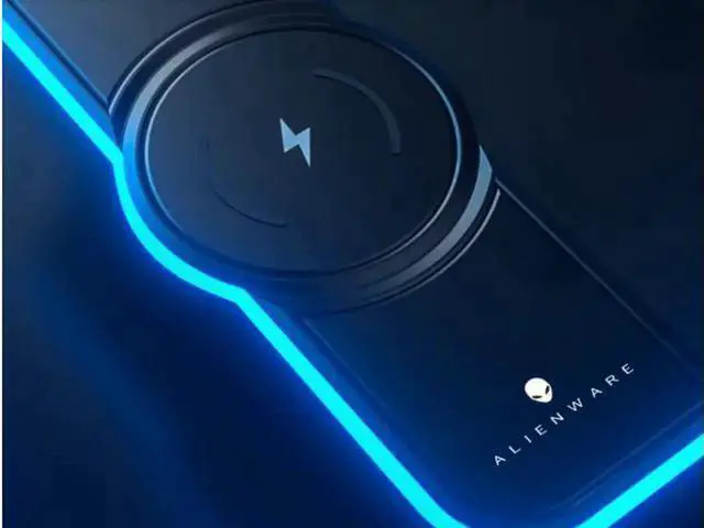 Alt view image 3 of 6 - Alienware 800×300 Illuminated Gaming Mouse Pad Keyboard Desk Pad 15W Wireless Charging