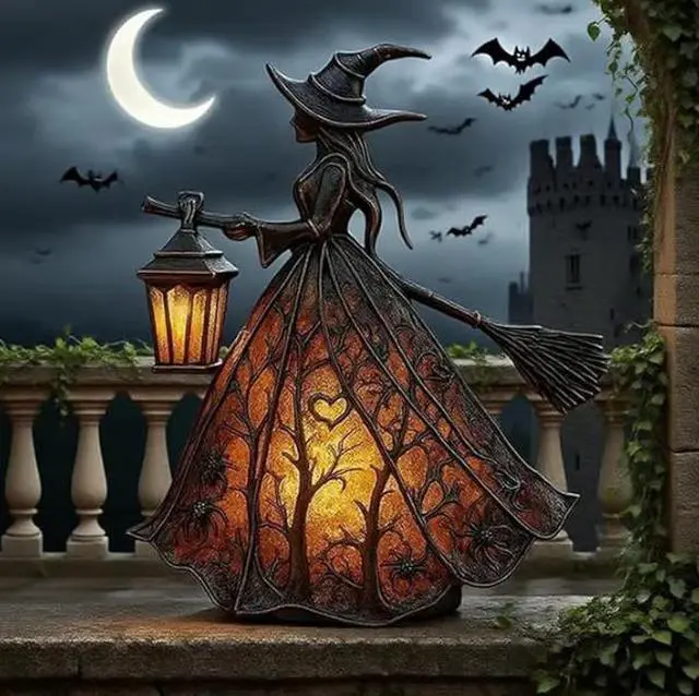 Alt view image 2 of 4 - Halloween Witch Lamp - Witch Table Lamp for Halloween Decoration Set