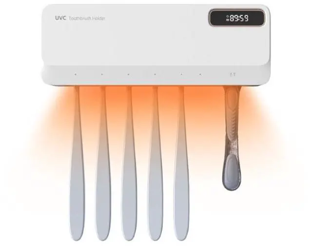 Main image of Toothbrush sterilizer - UV disinfection box - Bacterial sterilization - Automatic drying - Electric bathroom storage rack - Wall-mounted - No drilling required