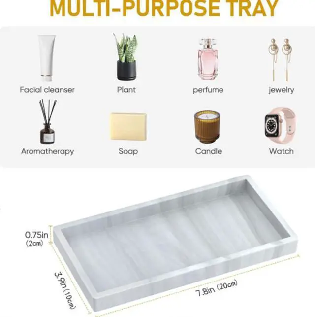 Alt view image 4 of 5 - Silicone aroma diffuser tray, washbasin storage, bathroom storage, marble storage, silicone decorative items, bathroom, toilet, home