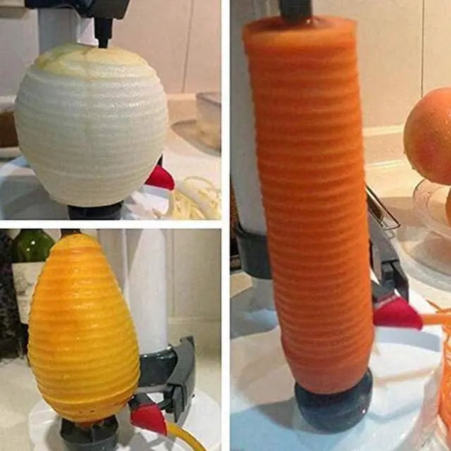 Alt view image 2 of 6 - Pelador de patatas eléctrico giratorio automático de patatas Apple Fruta Vegetales Peeling Machine Acero inoxidable Cocina Peeler Tool (blanco) black