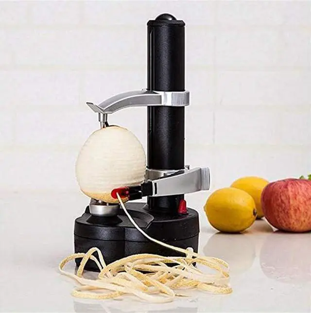 Alt view image 5 of 6 - Pelador de patatas eléctrico giratorio automático de patatas Apple Fruta Vegetales Peeling Machine Acero inoxidable Cocina Peeler Tool (blanco) black