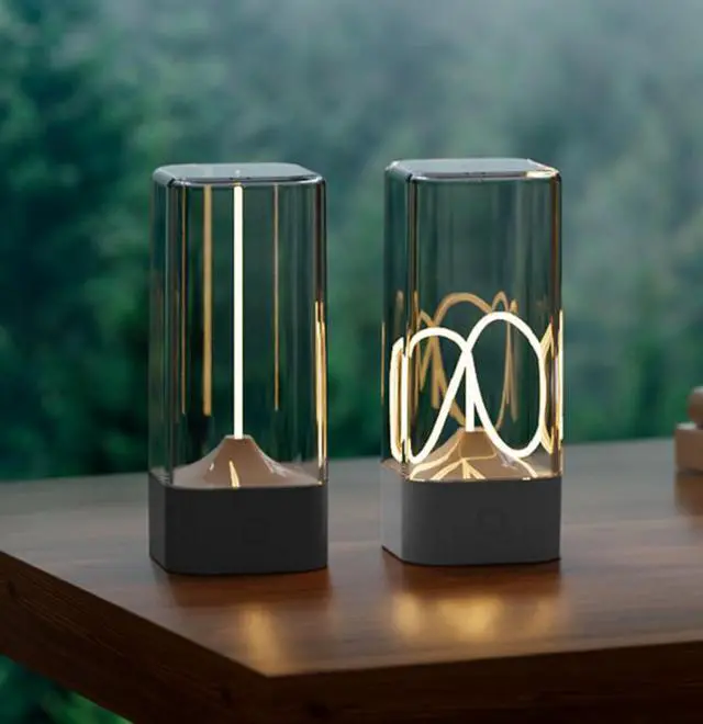 Alt view image 2 of 4 - New magnetic night light portable quantum desk lamp camping bedroom bedside breathing lamp creative gift Dark gray