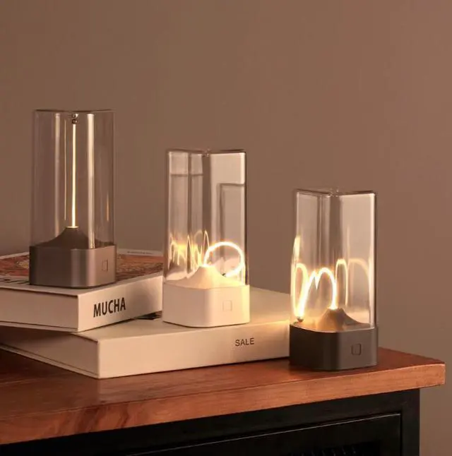 Alt view image 3 of 4 - New magnetic night light portable quantum desk lamp camping bedroom bedside breathing lamp creative gift Dark gray