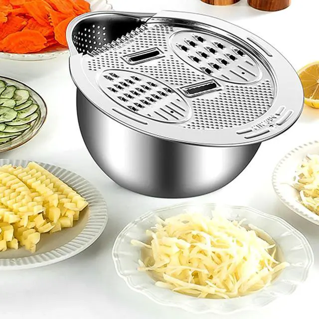Alt view image 2 of 6 - Cuenco colador para lavadora de arroz mejorado, cuenco de lavado para quinua, enjuague de acero inoxidable con escurridor lateral, colador pequeño para limpiar frutas, verduras y frijoles, colador de