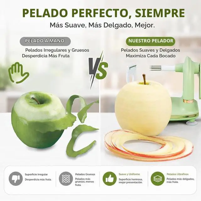 Alt view image 2 of 6 - Cortador pelador de manzana con 2 cuchillas para cocina casera