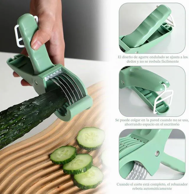 Alt view image 6 of 6 - Cortadora manual de alimentos, rebanadora multifuncional de plátano y cortador de verduras