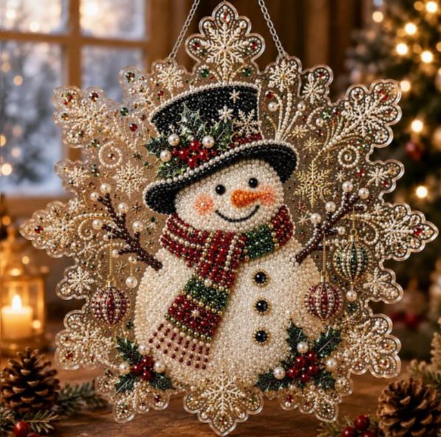 Alt view image 2 of 2 - Premium Christmas Pearl Diam - 5D Diamond Painting Christmas Pendant B
