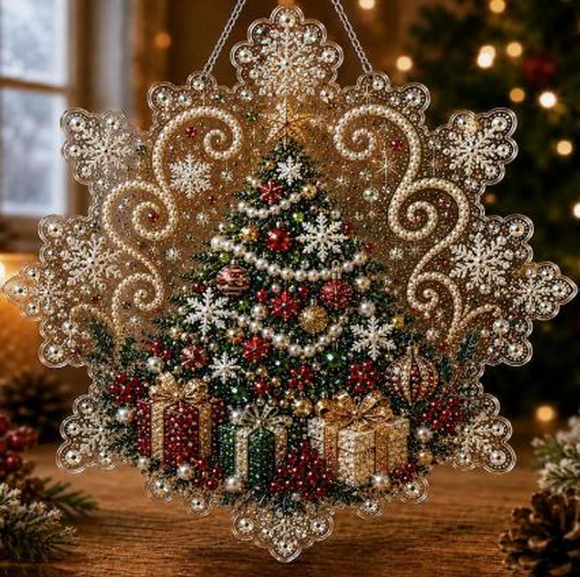 Main image of Premium Christmas Pearl Diam - 5D Diamond Painting Christmas Pendant D
