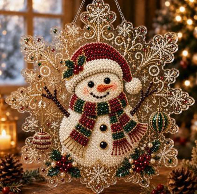 Main image of Premium Christmas Pearl Diam - 5D Diamond Painting Christmas Pendant F