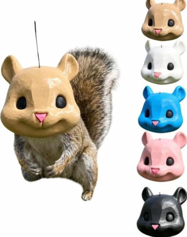 Alt view image 2 of 5 - Squirrel Head Feeder - Hanging Animal Feeder with Plastic Construction