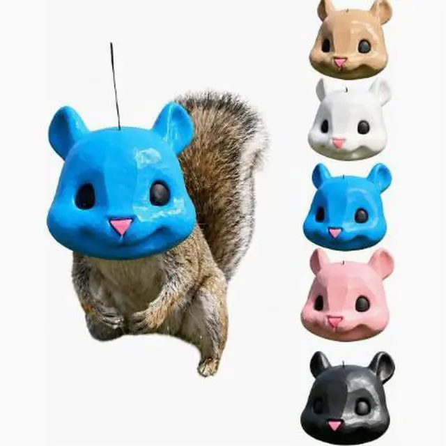 Main image of Squirrel Head Feeder - Hanging Animal Feeder with Plastic Construction blue