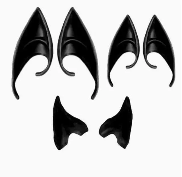 Alt view image 2 of 3 - Halloween Spirit Makeup Ear Props - Avatar Spirit Ears, Fairy, Monster Latex Fake Ears-3piece set(One red, one blue, and one green.)