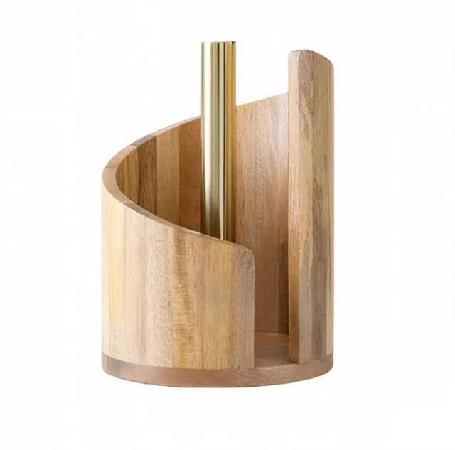 Alt view image 2 of 5 - Wooden desktop tissue holder for home office storage of roll paper, decoration for living room and bedroom, storage box brown