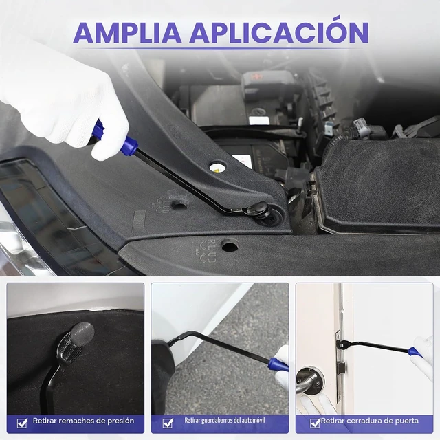 Alt view image 4 of 6 - de 5 herramientas de extracción de tapicería de automóvil, juego de herramientas de extracción de plástico sin arañazos - Juego de clips para panel de puerta interior para instalador de