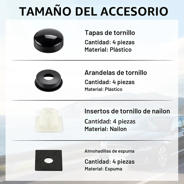 Alt view image 5 of 7 - Tornillos de matrícula inoxidables para asegurar marcos y cubiertas de matrícula en automóviles y camiones, 4 juegos de pernos de montaje autorroscantes de acero inoxidable de alta calidad