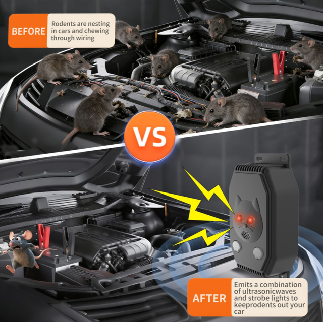 Alt view image 3 of 7 - New product: 5V/12V indoor and outdoor dual-purpose rodent repellent for cars. Engine compartment ultrasonic rodent repellent for cars. Rodent repellent device for cars.--SJZ109 Vehicle-mounted Batter