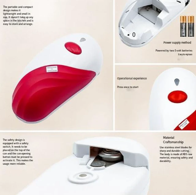 Alt view image 4 of 5 - Electric can opener automatic bottle opener household kitchen electric tool can opener