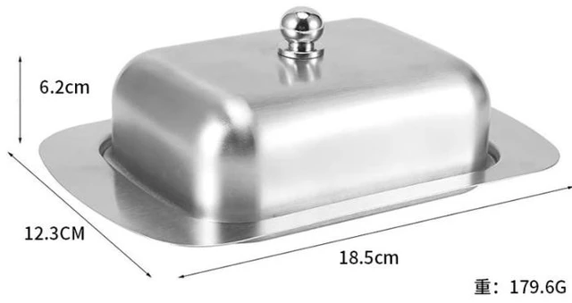 Alt view image 3 of 5 - Butter Dish with Lid and Knife, Stainless Steel Butter Container for Fridge,Stainless steel butter dish with lid Includes butter knife Keeps butter fresh Sealed fridge storage