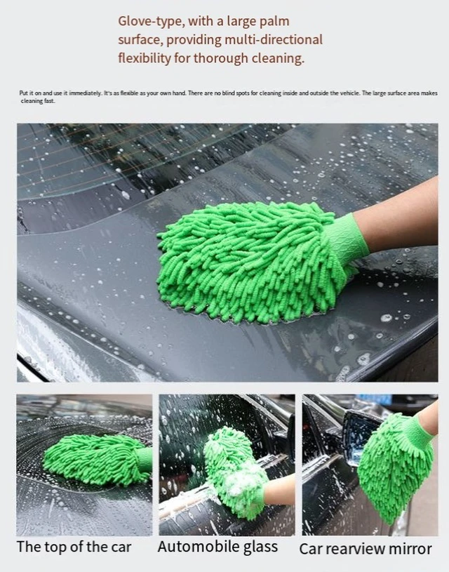 Alt view image 3 of 6 - Five-finger Snowyarn gloves are soft and won't damage the car paint. They are wash car tools featuring double-sided Snowyarn fabric and single-sided car polishing gloves. The factory is located here.