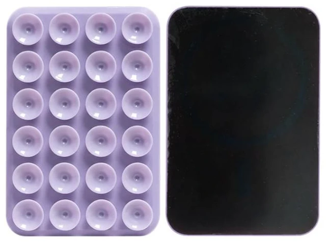 Alt view image 7 of 7 - 24 pieces of square anti-slip selfie strong suction cup mobile phone stand - MagSafe magnetic mobile phone silicone suction cup purple