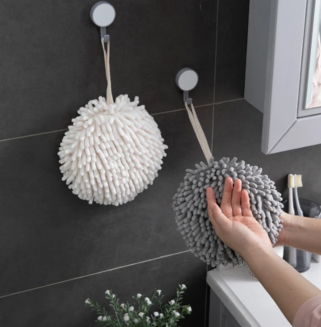 Alt view image 3 of 5 - Snowyliner Hanging Hand Towel - Creative Hand-Wiping Ball for Home Kitchen and Bathroom Use - Snowyliner Hand Towel