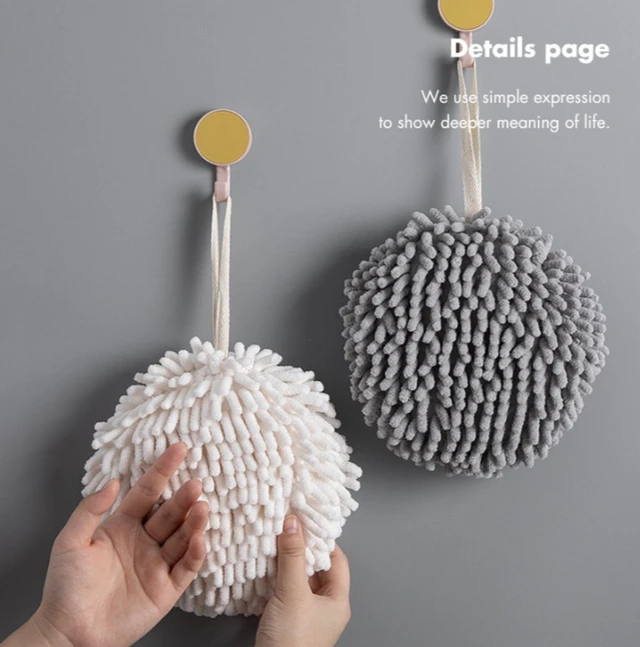 Alt view image 4 of 5 - Snowyliner Hanging Hand Towel - Creative Hand-Wiping Ball for Home Kitchen and Bathroom Use - Snowyliner Hand Towel