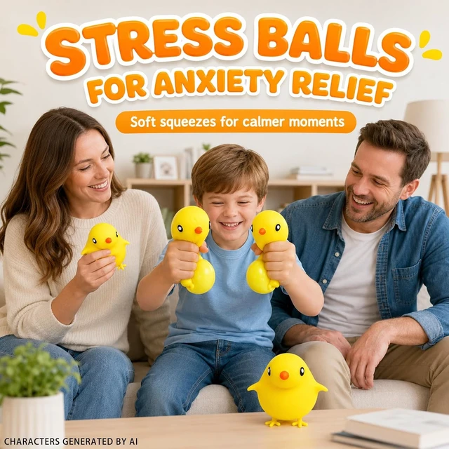 Alt view image 5 of 7 - Paquete de 4 juguetes sensoriales para aliviar el estrés, juguetes de pollo kawaii para niños con autismo, TDAH, recuerdos de fiesta de cumpleaños para niños y adultos,Office stress relief