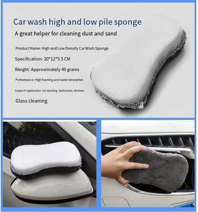 Alt view image 3 of 7 - Car cleaning 9-piece set: Car cleaning cloth, home car washing gloves, car washing towel, rag, waxing sponge, hub brush