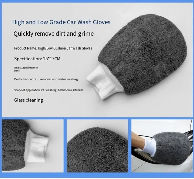 Alt view image 4 of 7 - Car cleaning 9-piece set: Car cleaning cloth, home car washing gloves, car washing towel, rag, waxing sponge, hub brush