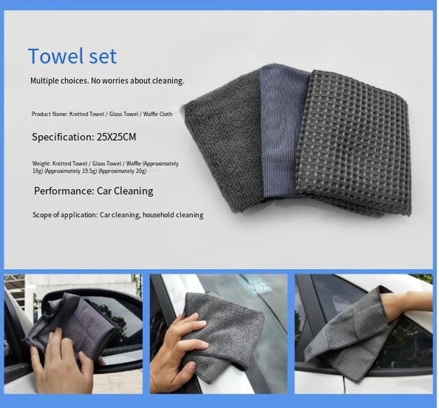 Alt view image 6 of 7 - Car cleaning 9-piece set: Car cleaning cloth, home car washing gloves, car washing towel, rag, waxing sponge, hub brush