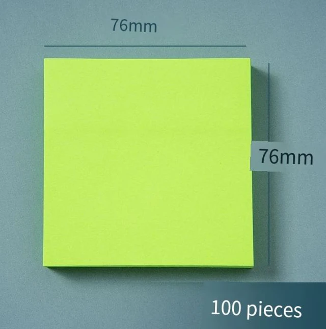 Main image of Sticky Notes 3x3 Inch, Bright Color Self-Stick Note Pads, 100 Sheets, Removable Adhesive