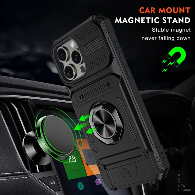 Alt view image 6 of 6 - iPhone-compatible phone case with card slot - Apple, with card slot, can hold bank cards red iPhone 17 PRO