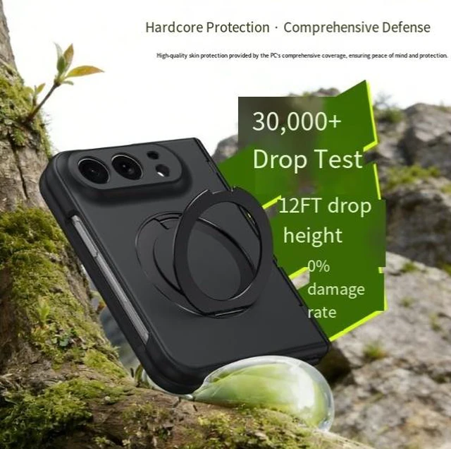 Alt view image 5 of 6 - Applicable to Apple foldable phone cases. iPhoneDuo shell and membrane integrated 360-degree rotating stand with magnetic phone protection cover. green