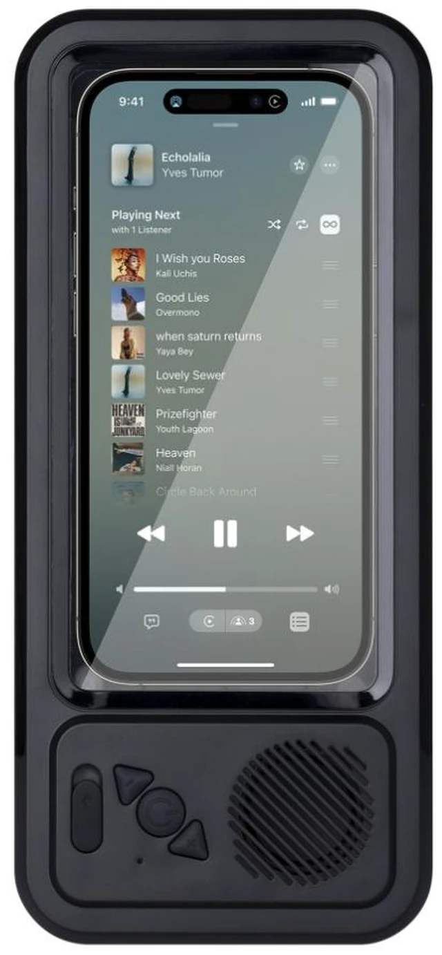 Main image of Bathroom waterproof phone case, Bluetooth speaker, audio system, bathing, watching TV, phone holder, touchscreen Black