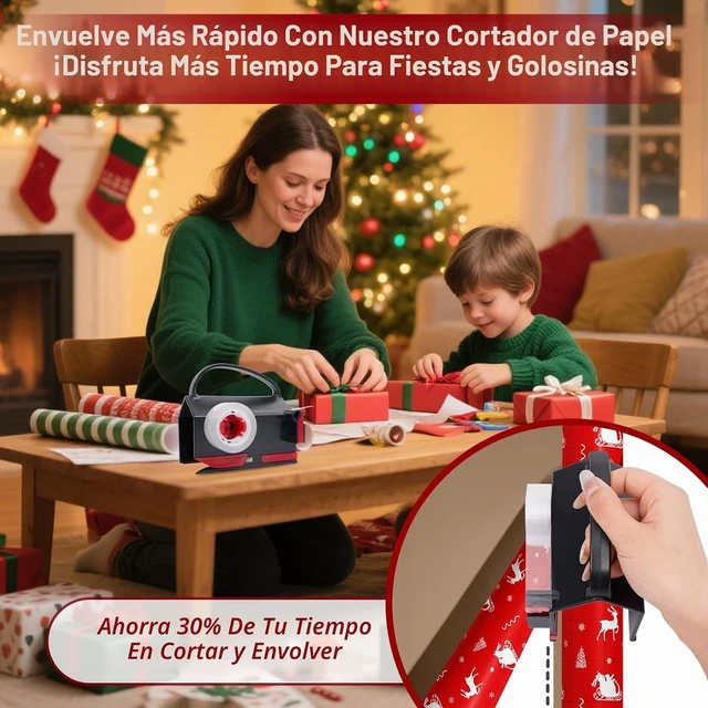 Alt view image 3 of 7 - Cortador de papel de regalo 2 en 1 y dispensador de cinta, con 4 cintas y 2 cuchillas
Sliding Gift Wrap Roll Cutter Tool with Replacement Parts, Safe & Precise Cutting for Christmas, Birthday, Crafts