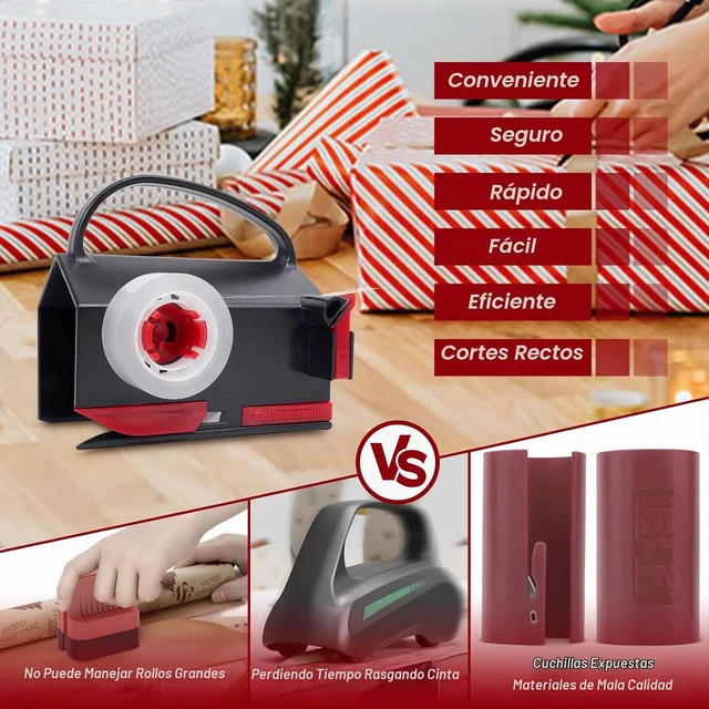 Alt view image 6 of 7 - Cortador de papel de regalo 2 en 1 y dispensador de cinta, con 4 cintas y 2 cuchillas
Sliding Gift Wrap Roll Cutter Tool with Replacement Parts, Safe & Precise Cutting for Christmas, Birthday, Crafts