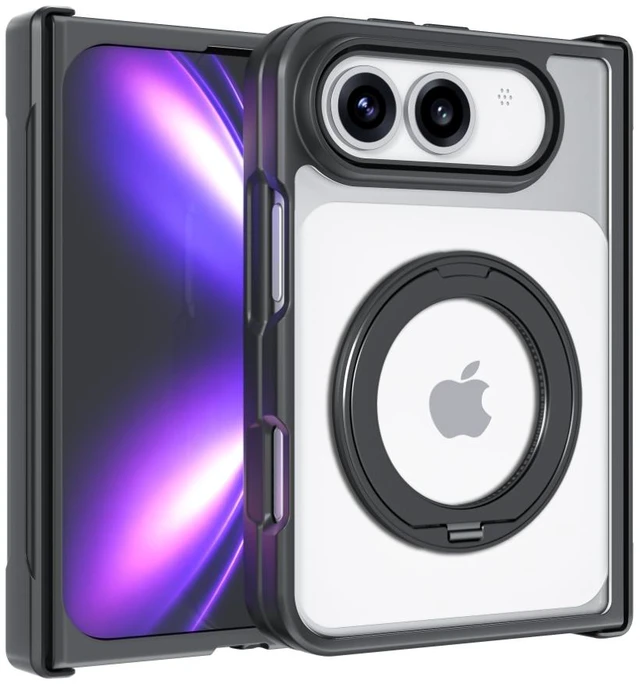 Main image of Suitable for the folding hinge of the Apple iPhone Duo phone case. The front frame is fully integrated with the hard back panel and soft bezel. It features a 360-degree rotating stand.
